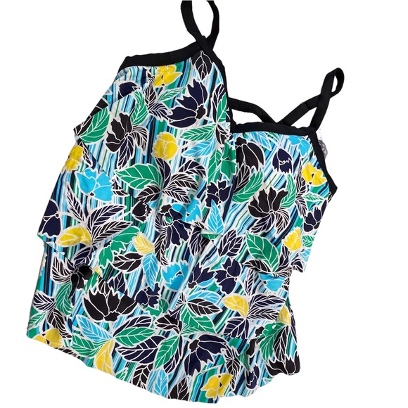 Catherines floral print ruffle tankini top sz 24w - Picture 1 of 11